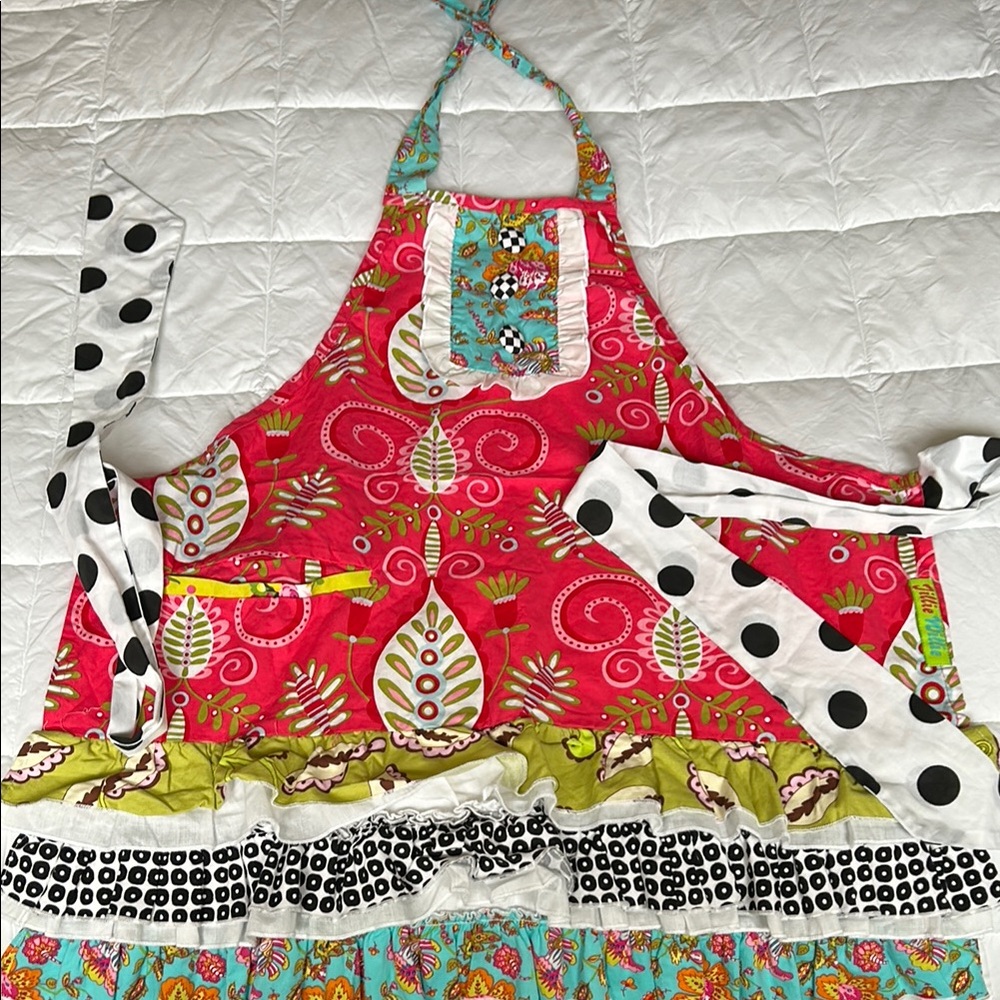 Jillie Willie Colorful, Multi-Pattern, 100% Cotton Apron